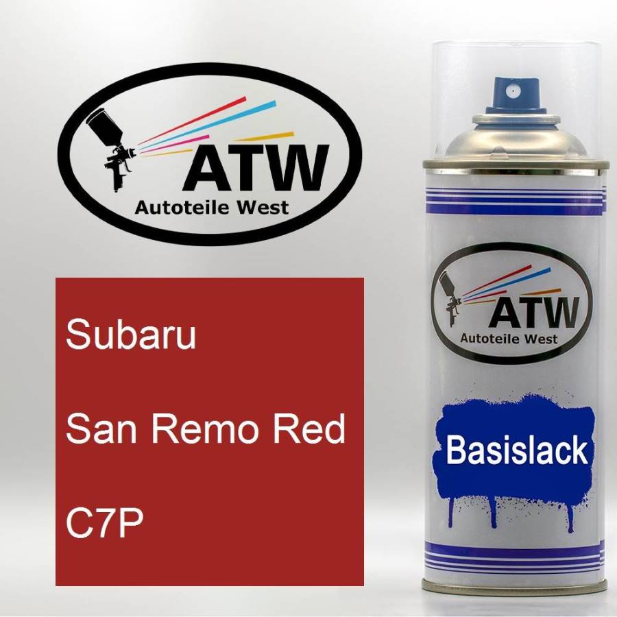 Subaru, San Remo Red, C7P: 400ml Sprühdose, von ATW Autoteile West.